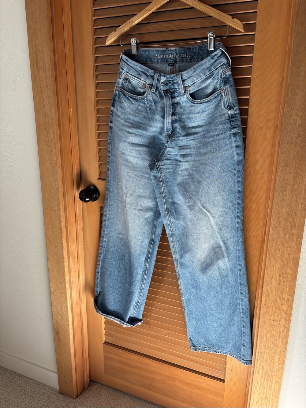 American Eagle Women’s High Rise, Baggy Straight Jeans